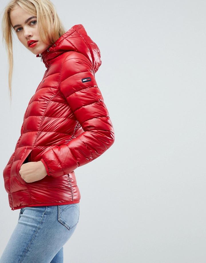 Tommy Jeans Quilted Padded Jacket - Red
