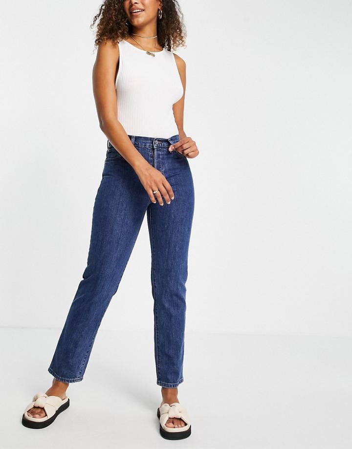 Mango Slim Leg Jeans In Blue-blues