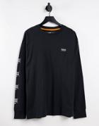 Timberland Graphic Long Sleeve Back Print T-shirt In Black