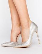 Lost Ink Fifi Silver D'orsay Pumps - Silver