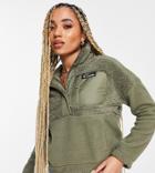 Columbia Lodge Sherpa Pullover Fleece In Khaki Green Exclusive At Asos