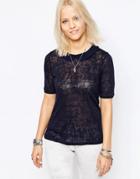 Only Alba Peter Pan Collar T-shirt - Night Sky