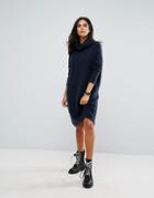 Only Roll Neck Knitted Sweater Dress - Blue