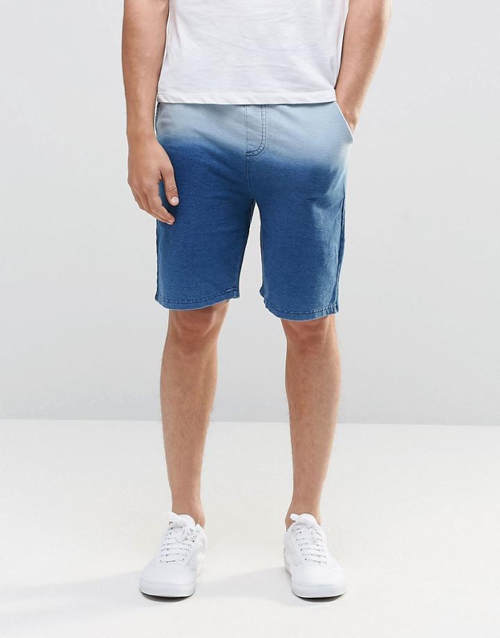 Native Youth Dip Dye Indigo Jersey Shorts - Gray