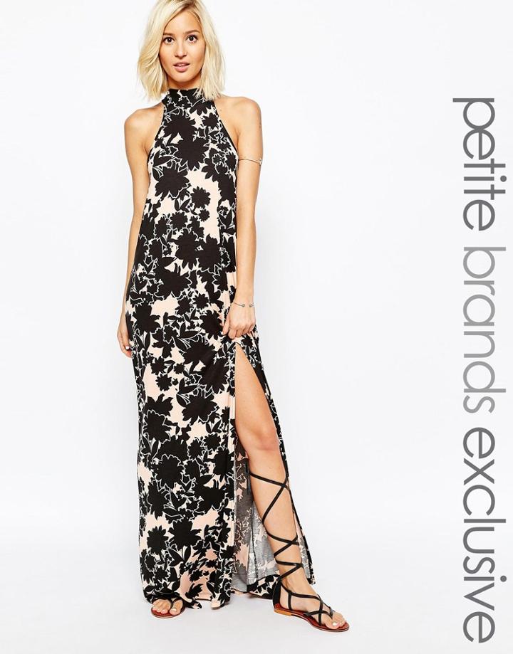 Vero Moda Petite Neck Tie Maxi Dress - Multi