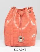 Versace Jeans Coral Drawstring Bucket Sholder Bag - Orange