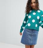 Asos Petite Sweater With Spots - Green