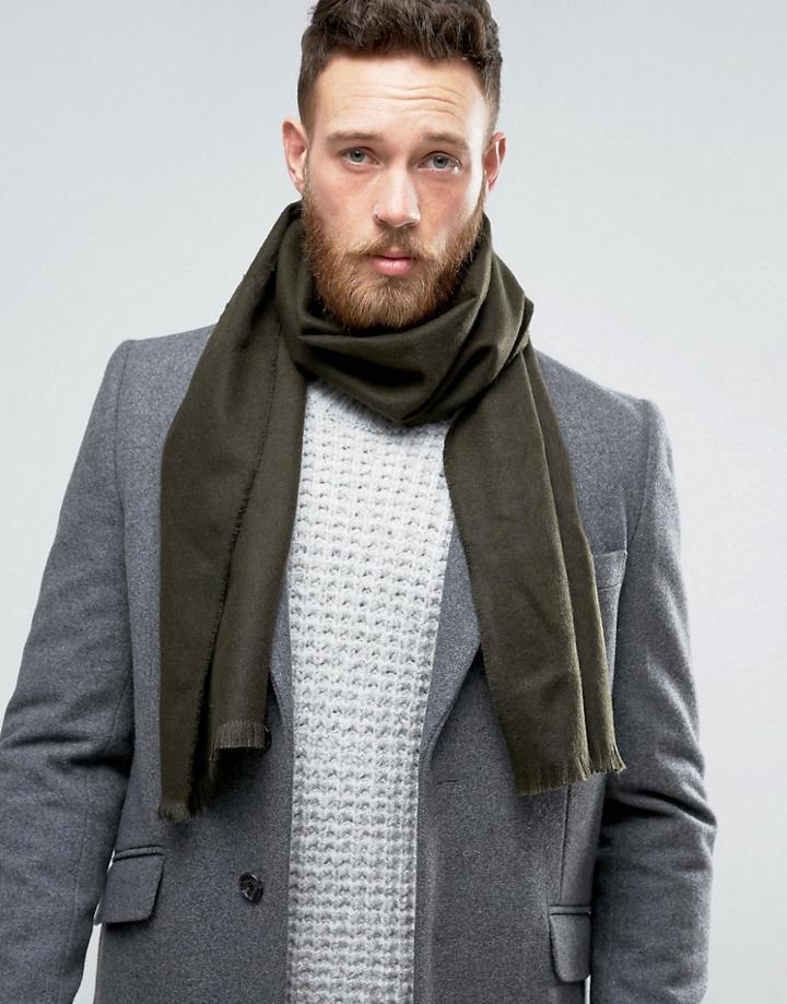 New Look Scarf In Dark Khaki - Green