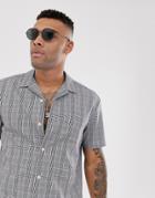 Asos Design Oversized Boxy Fit Shirt In Prince Of Wales Check - Gray