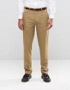 Asos Slim Smart Pants In Brown - Brown