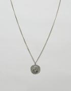 Asos Coin Necklace In Burnished Silver - Gold