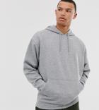 Asos Design Tall Oversized Hoodie In Gray Marl