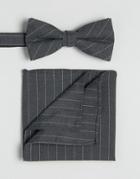 Selected Homme Tie & Pocket Square - Gray