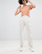 Weekday Limited Collection Mom Jeans With Front Seam And Slit Hem In Organic Cotton - Beige