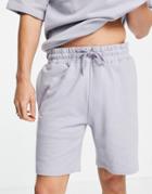 Topman Organic Cotton Jersey Shorts In Gray - Part Of A Set-grey