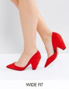 Asos Sulphur Wide Fit Pointed Heels - Red