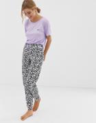 New Look Bonsoir Pyjama Jogger Set In Lilac - Purple