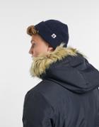 Jack & Jones Knitted Short Rib Beanie In Navy