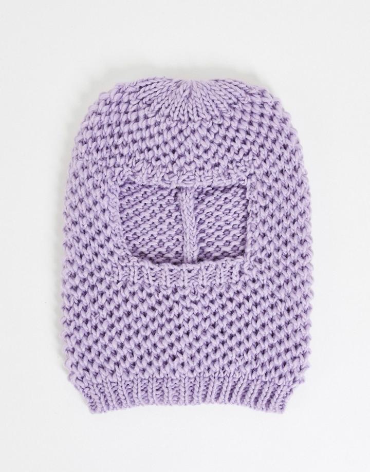 Asos Design Crochet Knit Snood In Lilac-purple