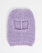 Asos Design Crochet Knit Snood In Lilac-purple