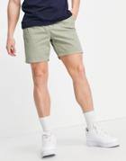 New Look Pleated Chino Shorts In Green