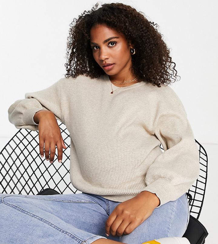 Cotton: On Maternity Pullover In Beige-neutral