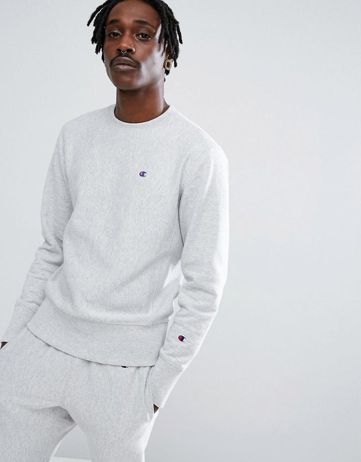 Champion Sweatshirt With Small Logo In Gray - Gray