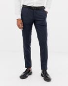 Esprit Slim Fit Suit Pants In Blue Twisted Yarn - Blue