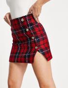 River Island Tartan Boucle Mini Skirt In Red - Part Of A Set