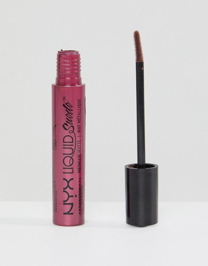 Nyx Professional Makeup Liquid Suede Matte Metallic Lipstick - Brown