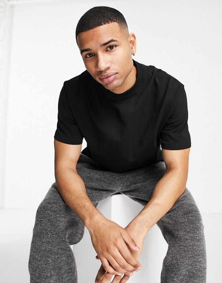Topman Oversized Fit Organic T-shirt In Black