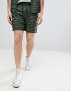 Another Influence Khaki Print Viscose Shorts - Green