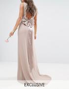 Tfnc Wedding Bow Satin Belt - Brown