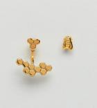 Bill Skinner Micro Bee Hexagon Through & Through Earrings (+) - Gold