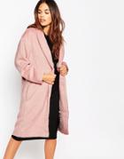 Oh My Love Brushed Duster Coat - Pink
