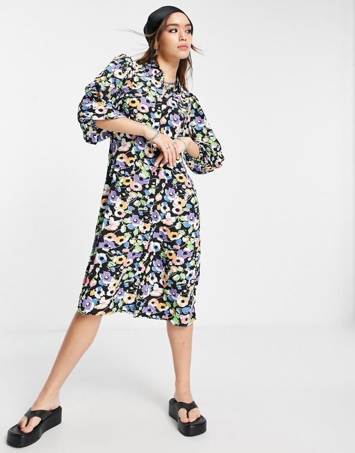 Vero Moda Midi Dress In Black