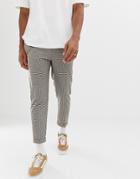 New Look Regular Fit Pants In Dogstooth Check - Stone