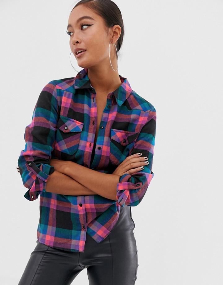 Noisy May Check Shirt-black
