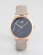 Cluse La Roche Rose Gold & Black Marble Leather Watch - Gray