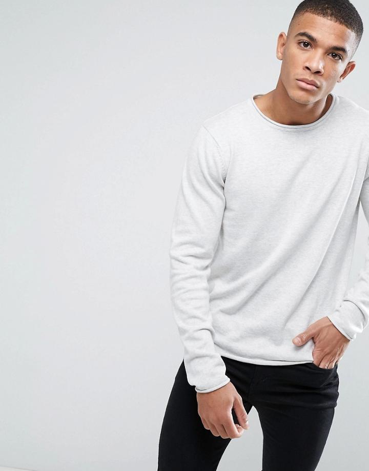 Bellfield Sweater With Raw Edges - Gray