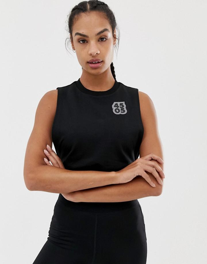 Asos 4505 Sleeveless Drop Armhole Top-black