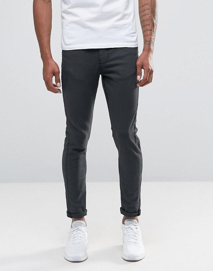 New Look 5 Pocket Skinny Jeans In Charcoal - Gray