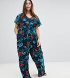 Lovedrobe Tropical Printed Floaty Jumpsuit - Multi