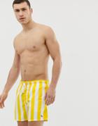 Dock & Bay Recycled Stripe Swim Shorts In Yellow - Yellow