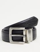 Gianni Feraud Reversible Leather Smooth And Grain Belt-black