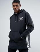 Adidas Originals Longline Hoodie In Black Bk5881 - Black