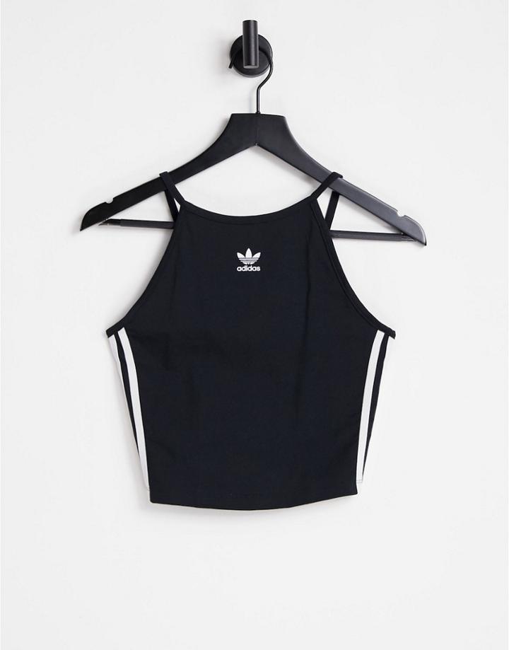 Adidas Originals Adicolour 3 Stripe Cami Top In Black