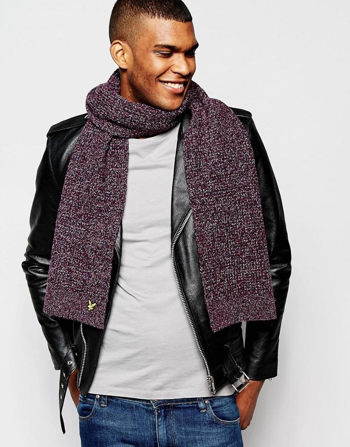 Lyle & Scott Knitted Scarf - Red