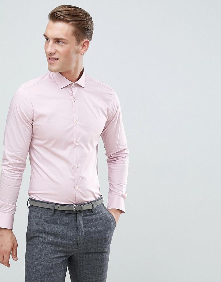 Moss London Extra Slim Shirt In Pink - Blue