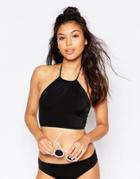 Monki Halterneck Bikini Top - Black